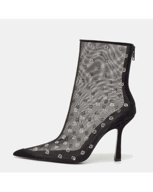 Alexander Wang Mesh And Suede Delphine Ankle Boots - Black