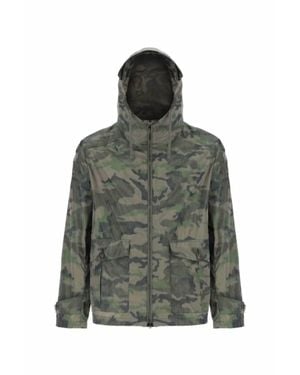 Herno Camouflage-Print Hooded Field Jacket - Green