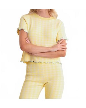 525 America Poppy Lettuce Edge Sweater - Yellow