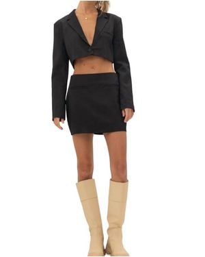 Pretty Garbage It's Just Business Cropped Blazer - Black
