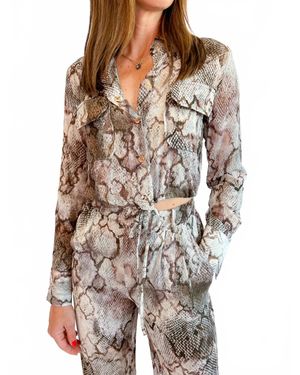 Karina Grimaldi Willa Print Top - Gray