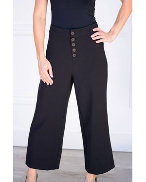 Cupcakes And Cashmere Riga Button Front Wide Leg Trouser - Blue