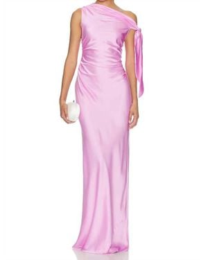 Amanda Uprichard Naomi Asymmetrical Gown - Pink