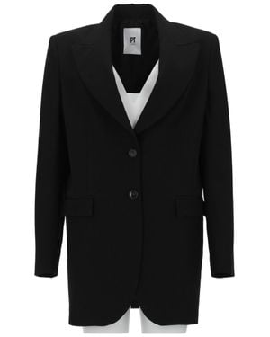 PT Torino Victoria Virgin Wool Oversized Blazer - Black