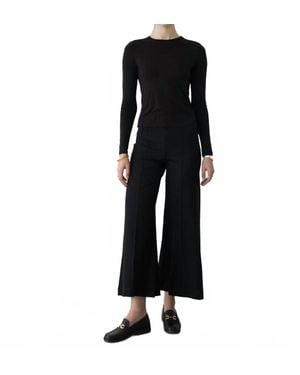 Ripley Rader Ponte Knit Cropped Wide Leg Pant - Black