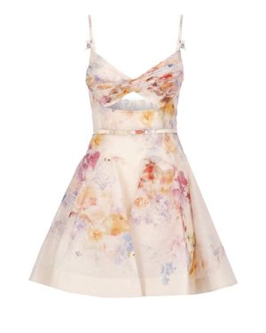 Zimmermann Coco Bow Front Mini Dress in Red | Lyst
