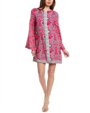 Garrie B Long Sleeve Floral Mini Dress - Pink