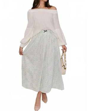 C'isa Penelope Floral Maxi Skirt - Gray