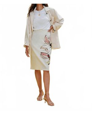 Sanctuary Spring Flowers Pencil Skirt - White