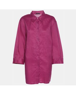 424 Elena Miro Knit Fabric 3/4 Sleeve Shirt - Purple