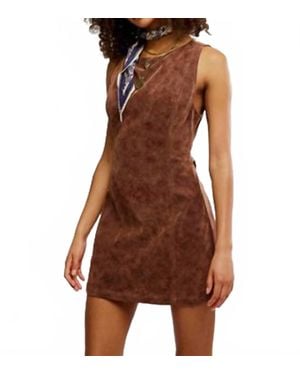 Free People Atlas Suede Mini Dress - Brown