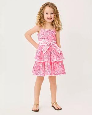 Lilly Pulitzer Lilly Janie And Jack Girls Ambie Ruffle Dress - Pink