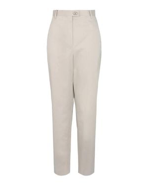 Ferragamo Tailored Cotton-Blend Tapered Trouser - White