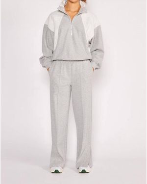 Cream Yoga 3/4 Zip Sweatshirt - Gray