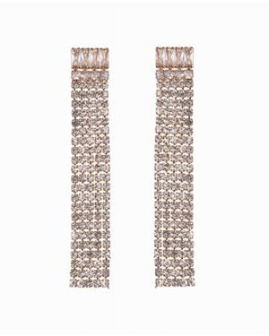 Nicole Miller Rhinestone Linear Earrings - White