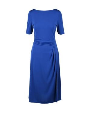 Pennyblack Fluid Jersey Midi Dress With Gathered Detailing - Blue