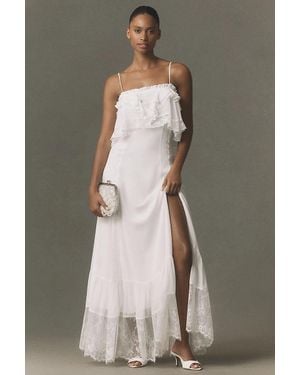 BHLDN Lace-Trim Maxi Dress - White