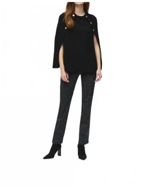 Joseph Ribkoff Jacquard Knit Poncho - Black