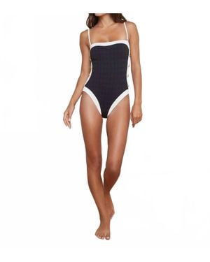 L'Agence Tory Bandeau One-Piece Swimsuit - Blue
