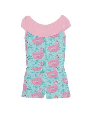 KICKEE Girl's Summer Romper - Blue