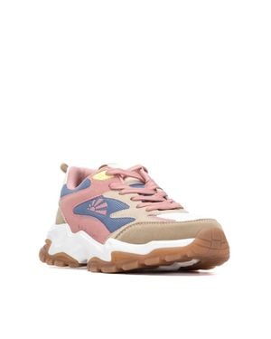 Xti Refresh Collection Casual Lace-Up Sneakers - Pink