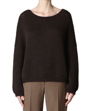 Roberto Collina Chunky Knit Ribbed Pullover Sweater - Black