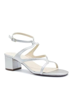 Touch Ups Cora Sandals Adjustable Ankle Strap Block Heel Hawk3053 - Metallic