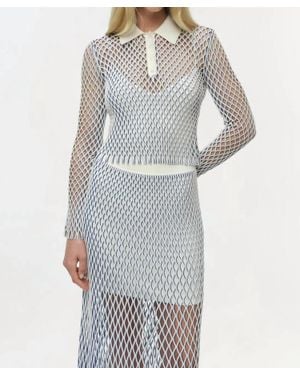 Jonathan Simkhai Petra Knit Polo Top - Gray