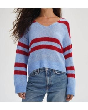 LNA Lucca Stripe Sweater - Blue