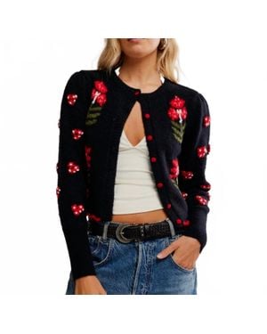 Free People Nonna Sweater Knit Cardigan - Black