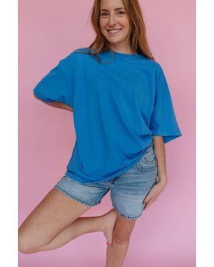 Daydreamer Solid Oversized Fit Tee - Blue