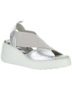 Fly London Daif Metallic Leather Sandal - Gray
