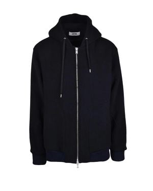 Grifoni Wool-Blend Fleece Zip Jacket - Blue
