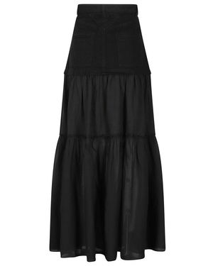 スカート Pinko Ivory Voile Cotton Maxi Skirt Long skirt in canvas and cotton voile PINKO → Shop Online