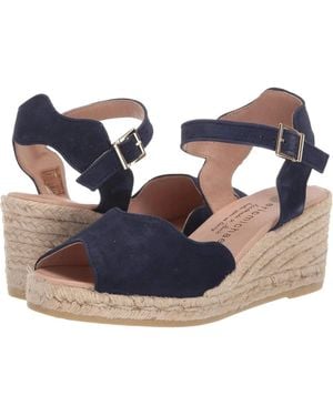 Eric Michael Lupa Sandals Suede Wedge Espadrille Jzz1255 - Blue