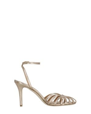 The Seller Platinum Thin Bands Stiletto Sandals - White