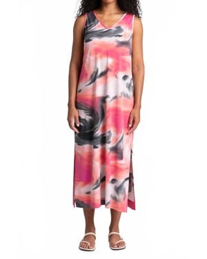 Sympli Reversible Slit Tank Dress - Red