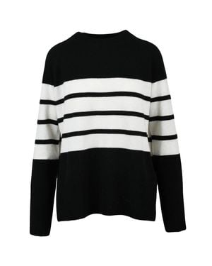 Kaos Bold Stripe Oversize Sweater With Elegant Comfort - Black