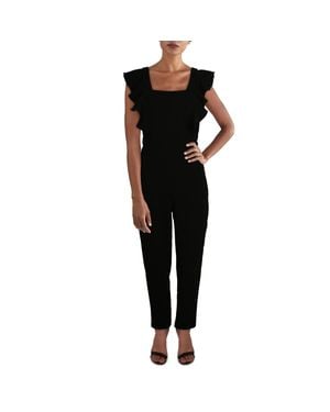 Aqua Square Neck Ruffled Jumpsuit - Black