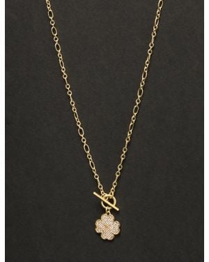 Lucky Brand Clover Cross Toggle Necklace - Black