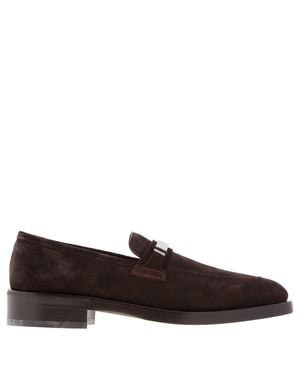 Ferragamo Ferragamo Danny Ornament Suede Loafers, Size 9 E - Brown