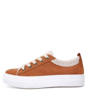 Mars Sky Shoes Furry Lace Up Low Top Sneakers - Brown
