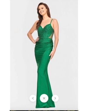 Faviana Corset Style Long Gown - Green