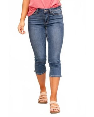 Judy Blue Mid Rise Skinny Capris - Blue
