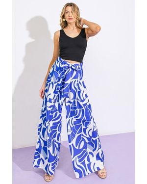 TRUEDAMES Coffee Chats Woven Pants - Blue