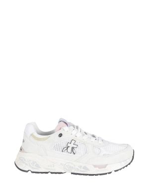 Premiata Mased 8206 Suede-Trim Polyester Sneakers - White