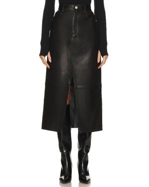 FRAME Leather Midaxi Skirt - Black
