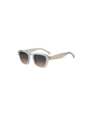 BOSS Clear-Acetate Sunglasses With Temple Stripe - White
