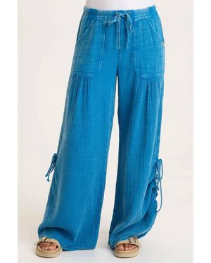 XCVI Muriel Stripe Gauze Wide-Leg Pant - Blue