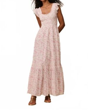 LoveShackFancy Chessie Blooming Floral Maxi Dress - Pink